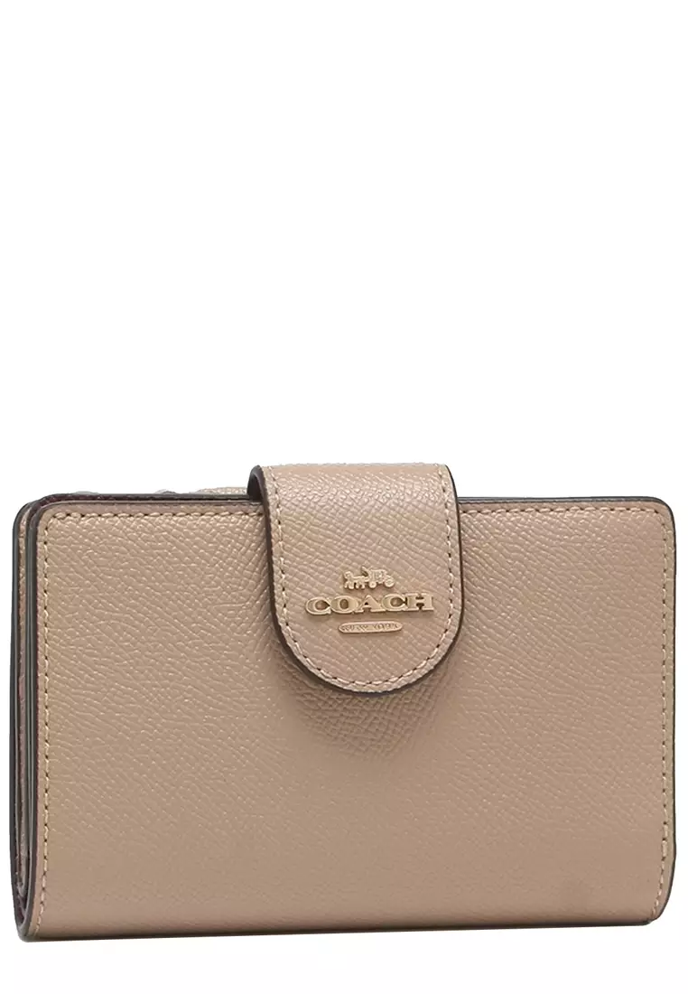Coach Medium Corner Zip Wallet in Taupe 6390