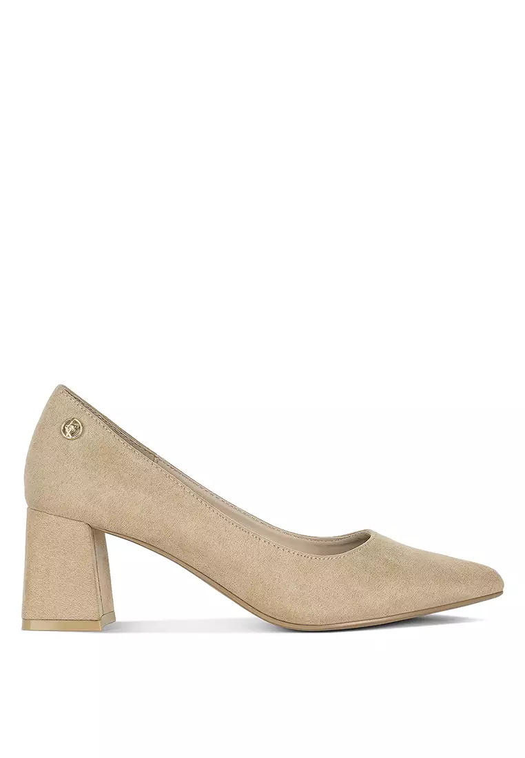 Discount on London Rag  shoes - SKU: Block Heel Pumps in Beige