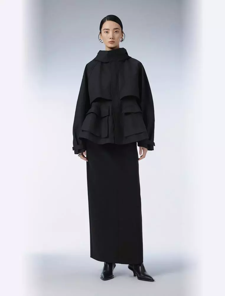 Straight Cut Wool Ultra Long Waist Skirt