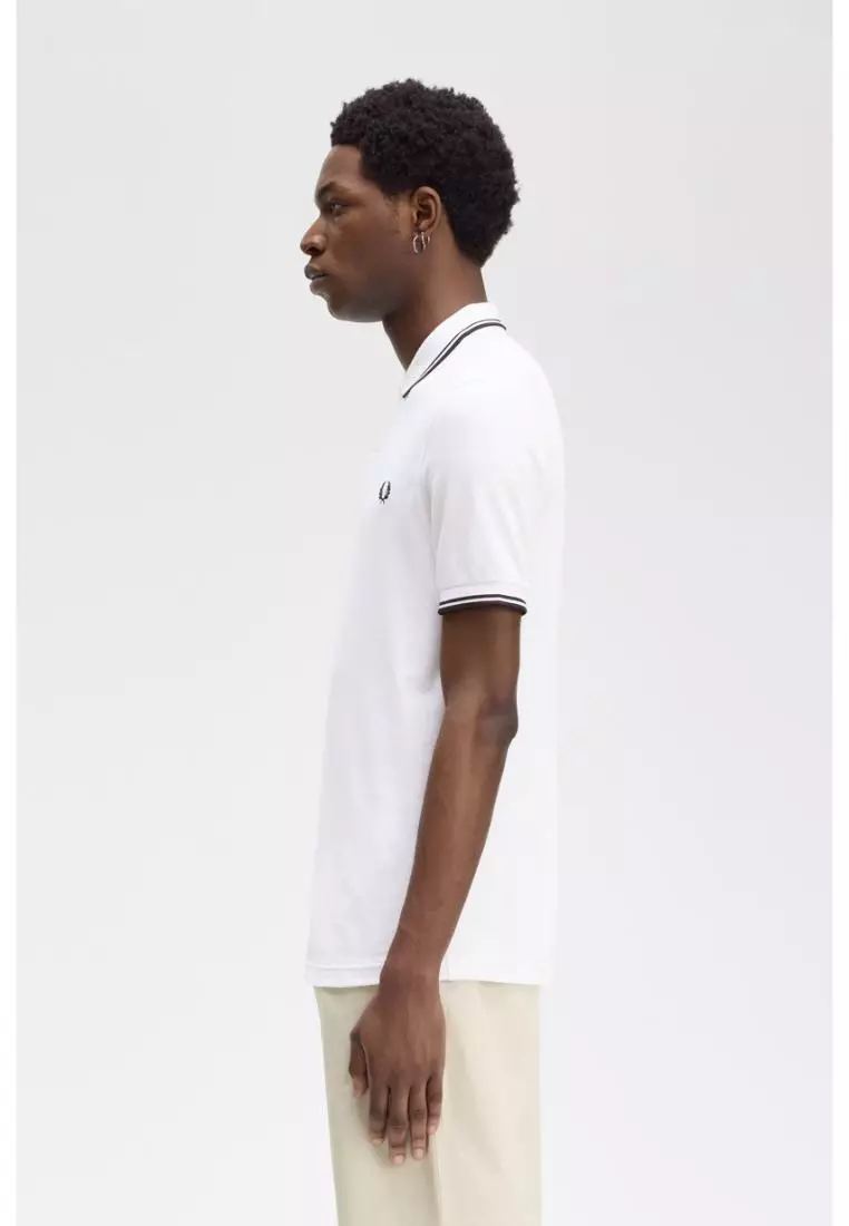 Fred Perry M3600 Twin Tipped Fred Perry Shirt (White / Black / Black)