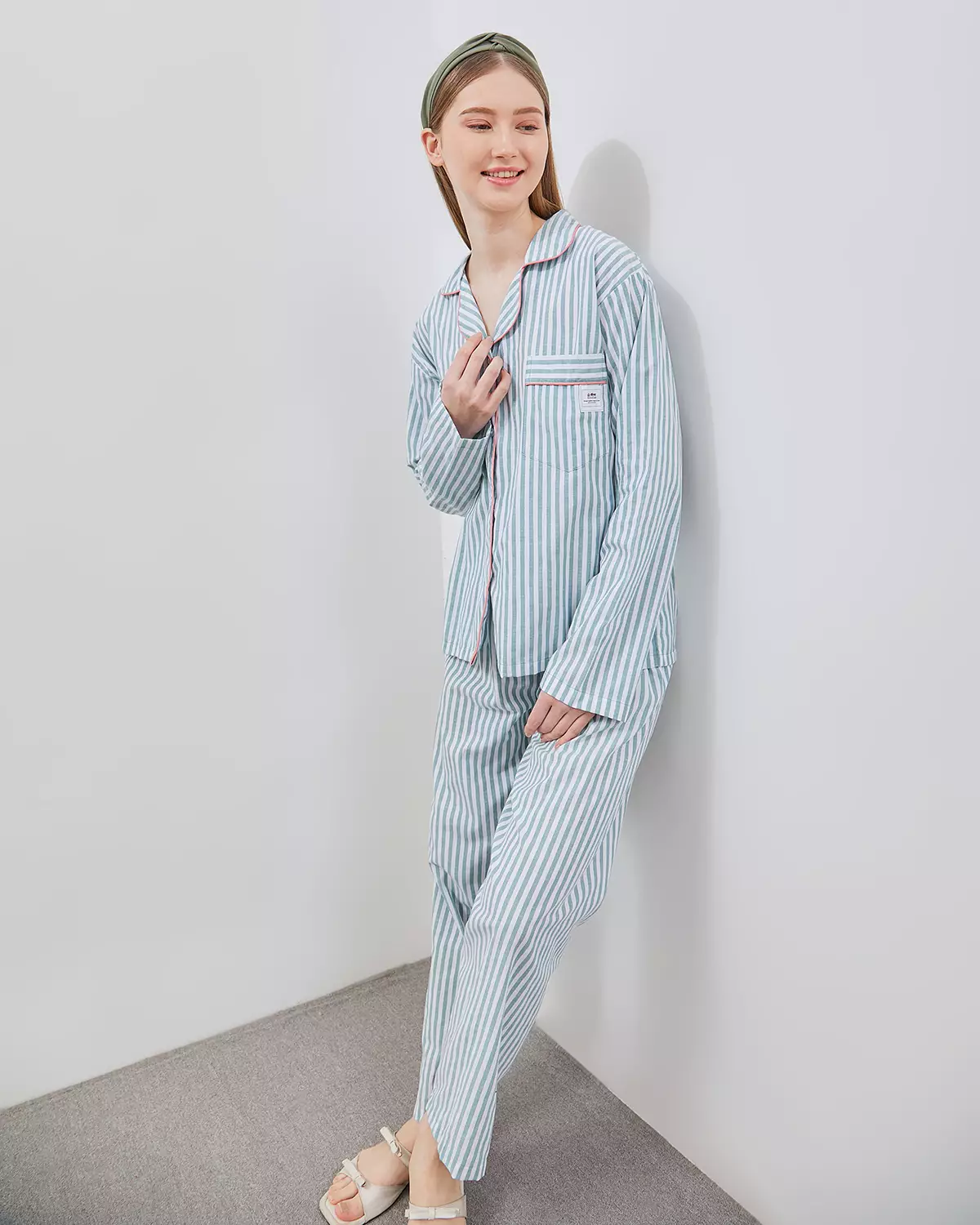 Set Piyama Katun Celana Panjang - Milk Sorbet | Baju Tidur Sleepwear Wanita
