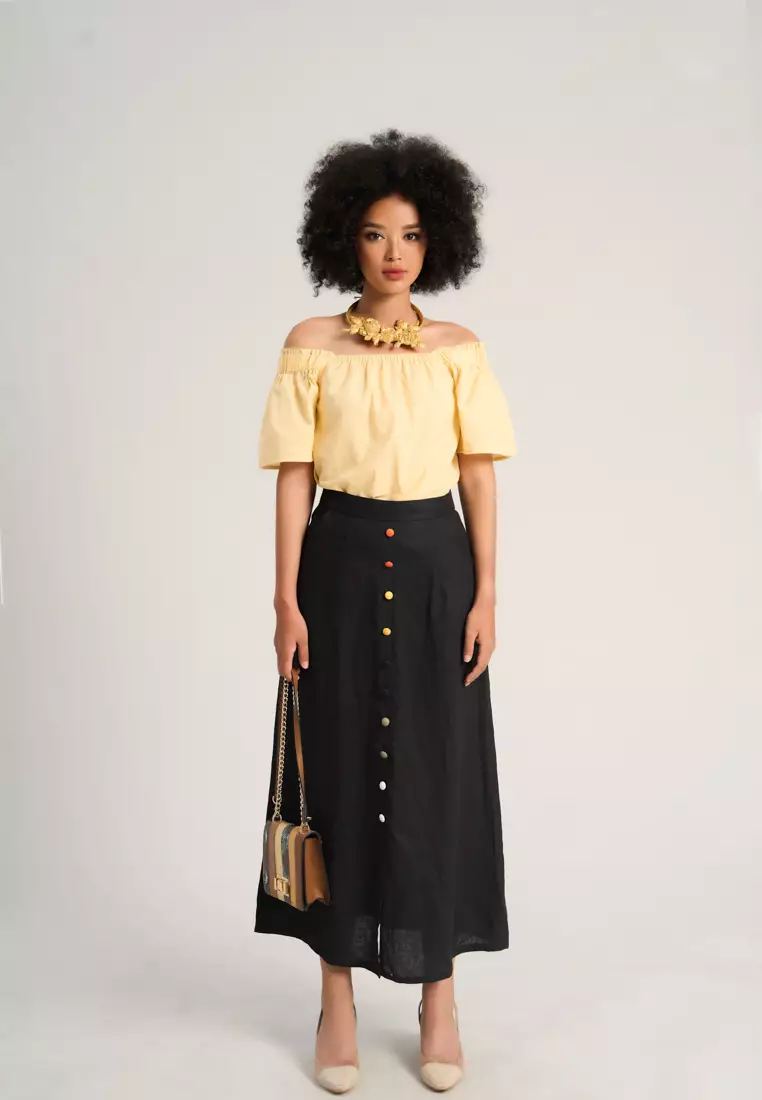 Black Linen Skirt