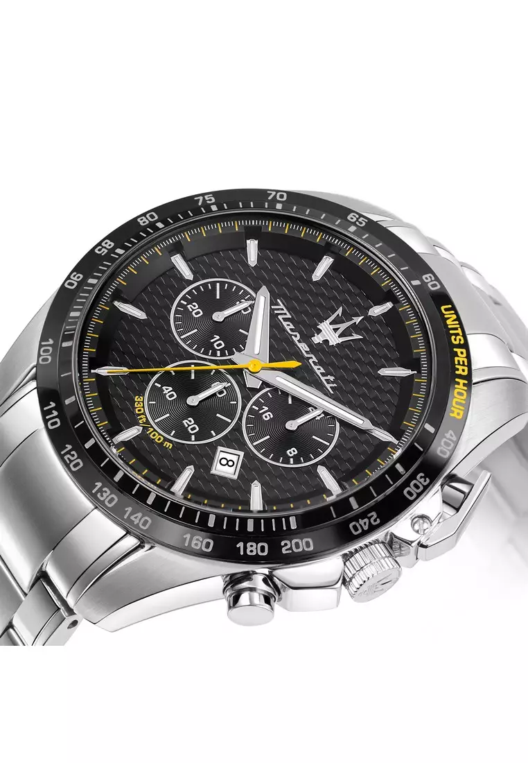 Maserati Traguardo Chronograph Black Dial Mesh Bracelet Watch For Men - R8873612006