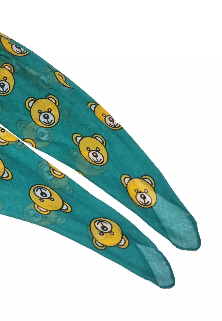Teddy Printed Scarf Turquoise