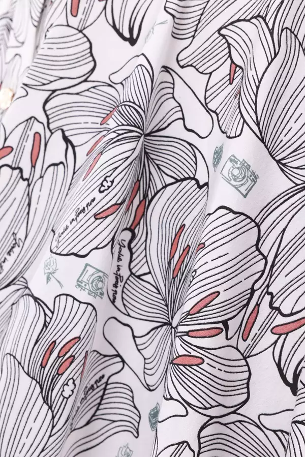 MINIMAL/Emily In Paris - Arnee - Dress Asimetris Motif Bunga Warna Black