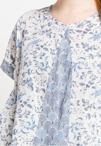 Jual Batik  Aksen Tropis Blouse Paris Kombinasi  Original 