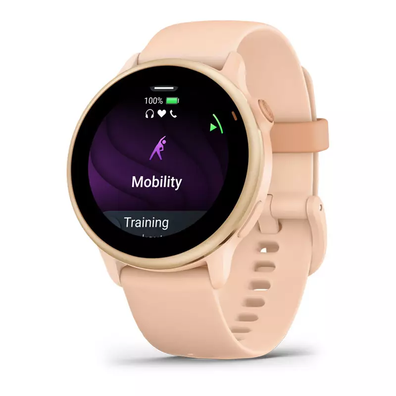 Jam Tangan Unisex Garmin Vivoactive 6 010-02985-43 Smartwatch GPS Pink Dawn Alumunium Bezel Pink Dawn Silicone Band