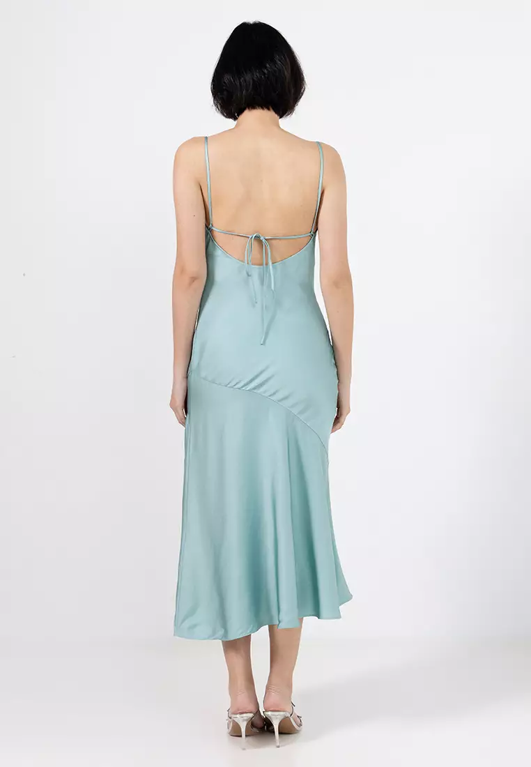 緞面吊帶連身中裙