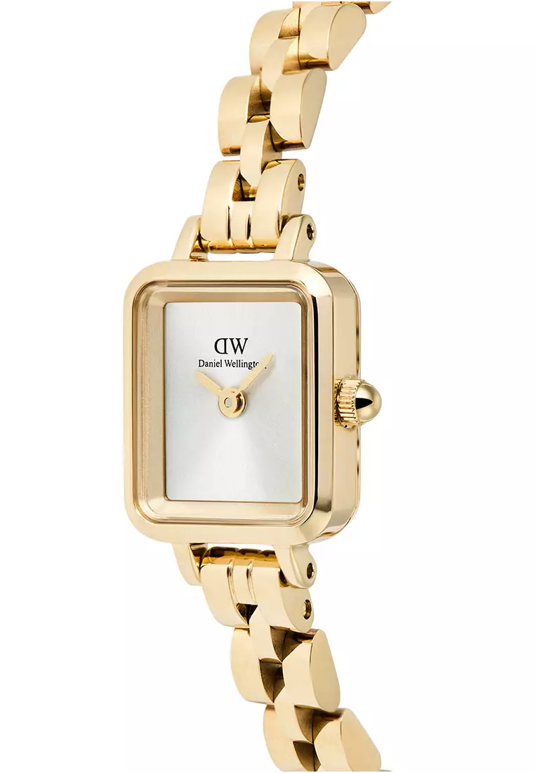 Quadro Mini Arch 3-Link White Silver Sunray Gold Women Watch stainless steel watch DW Official Authentic Original