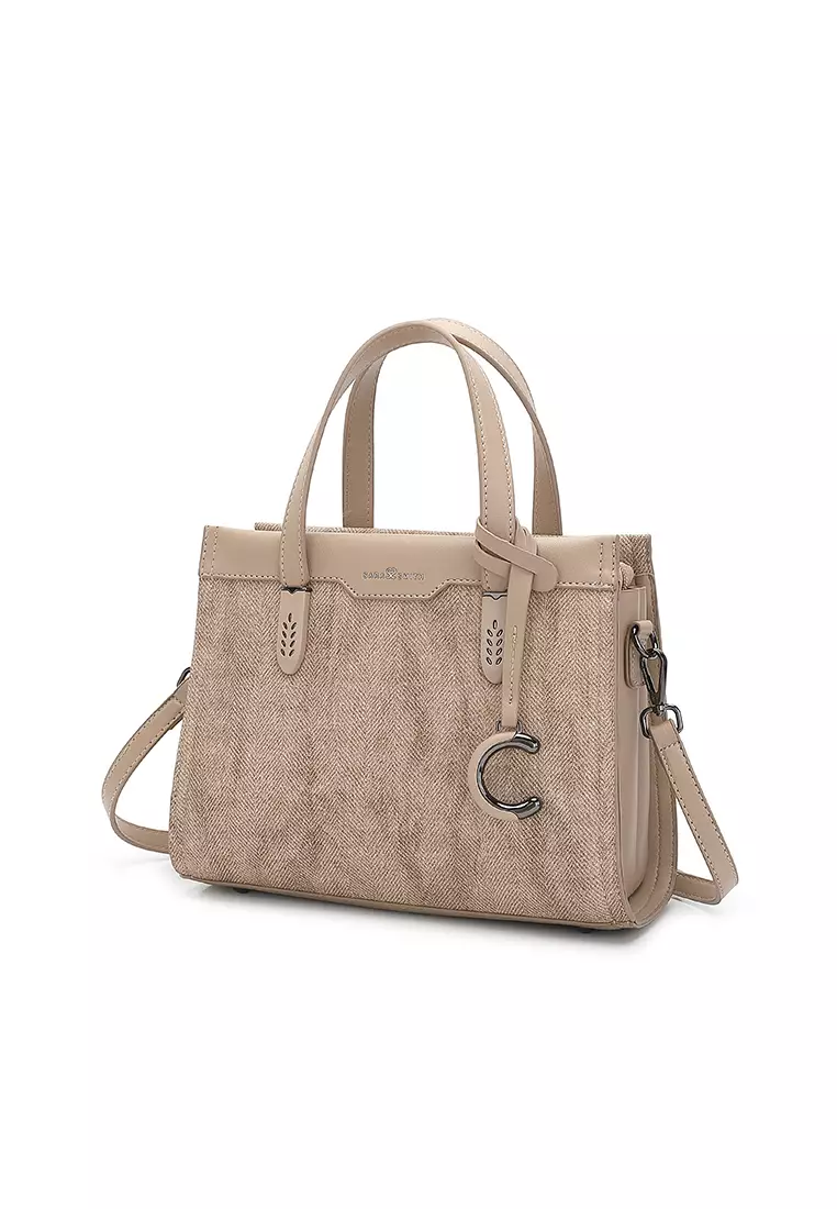 Women's Top Handle Bag / Sling Bag / Crossbody Bag / Shoulder Bag (Tas Tangan Wanita / Tas Selempang Wanita / Tas Bahu Wanita) - Cokelat
