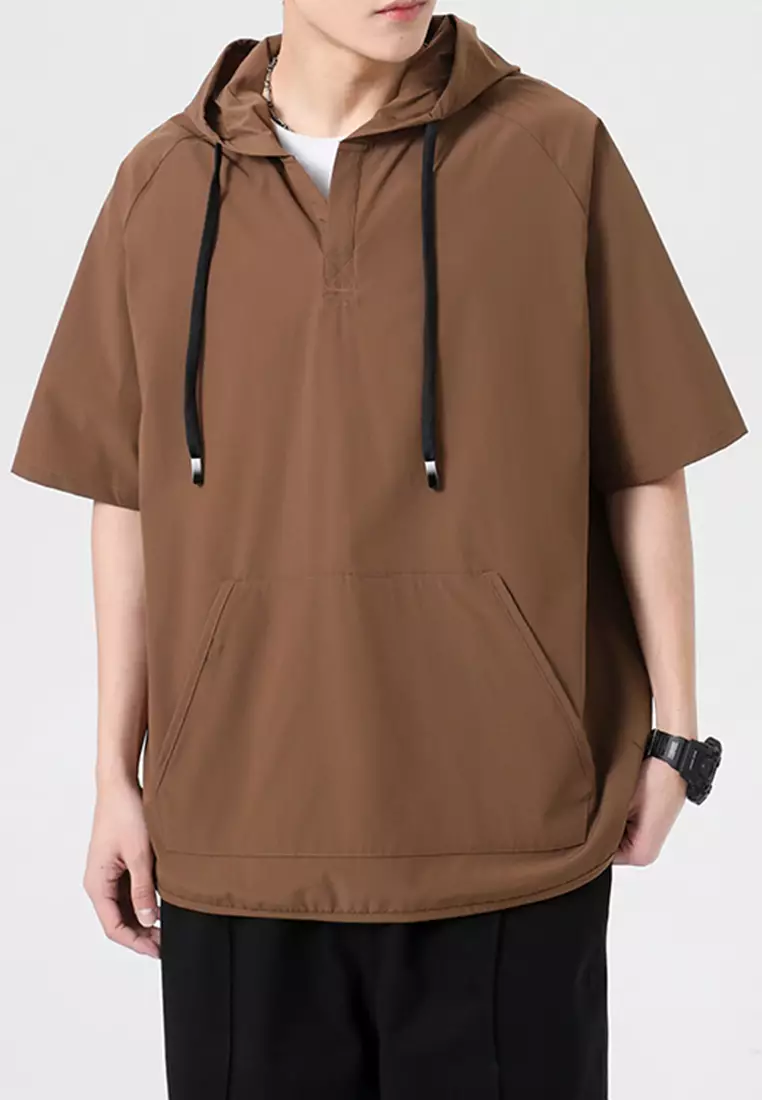 Thin short sleeve hoodie discount