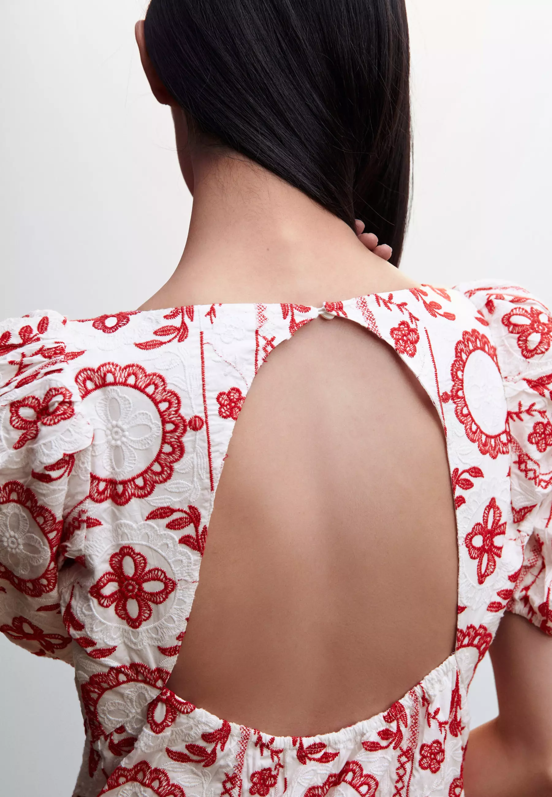 Mango embroidered 2024 cotton dress