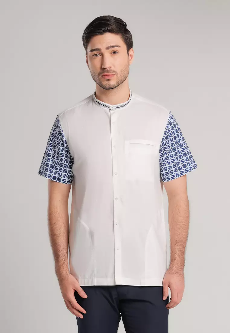 MOC - Kemeja Shanghai Lengan Pendek Fuad - White
