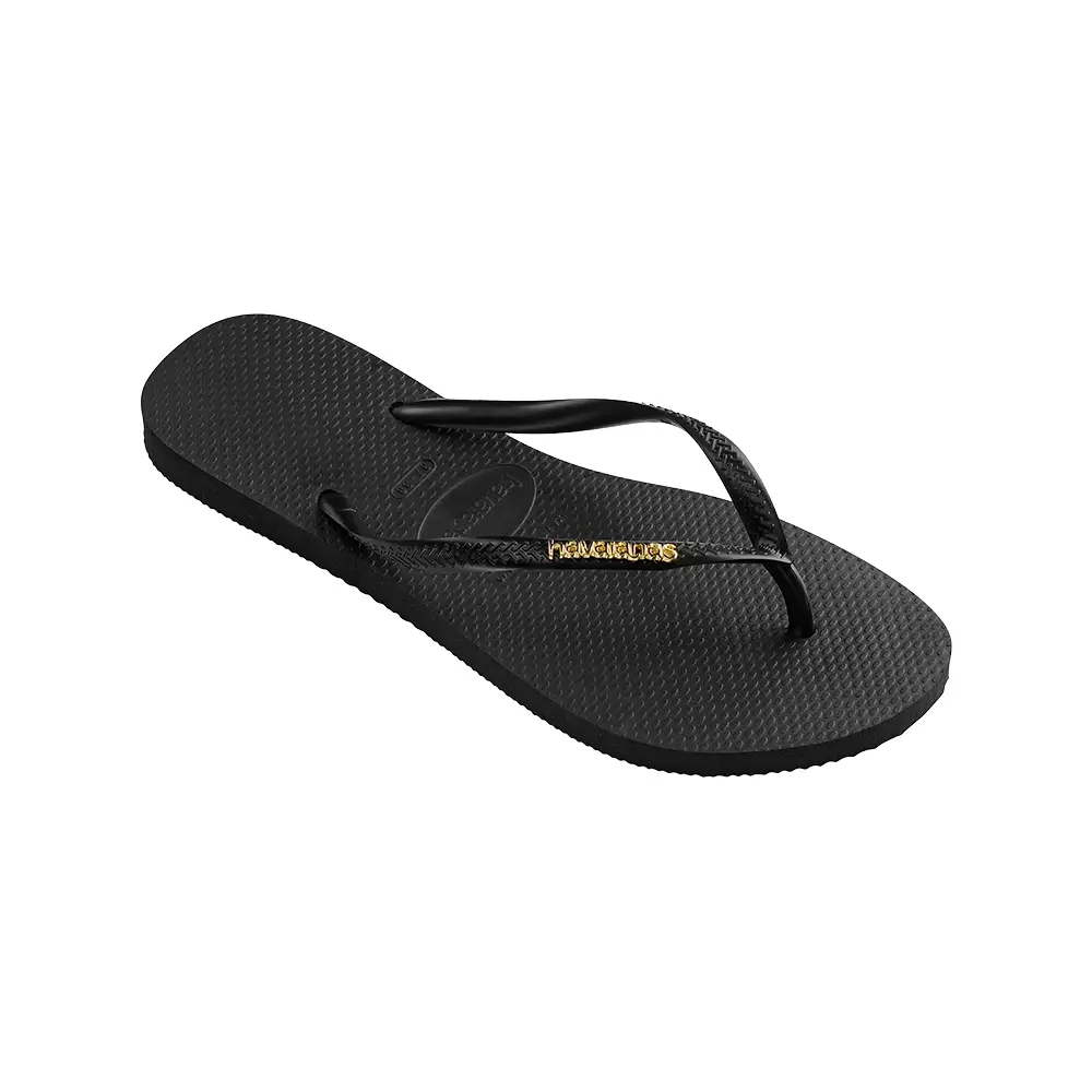 Havaianas Slim Logo Metallic 1924-Black - Sandal Wanita