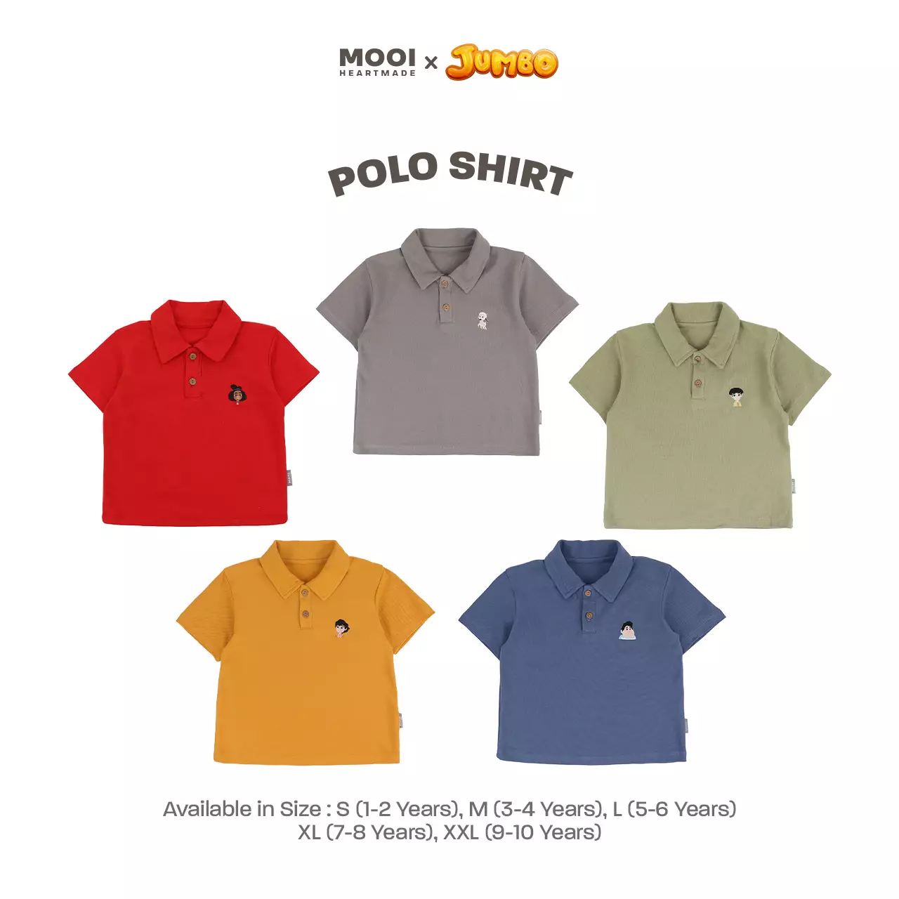 Mooi x Jumbo Kemeja Anak Laki-Laki Polo Shirt - Blue Reef