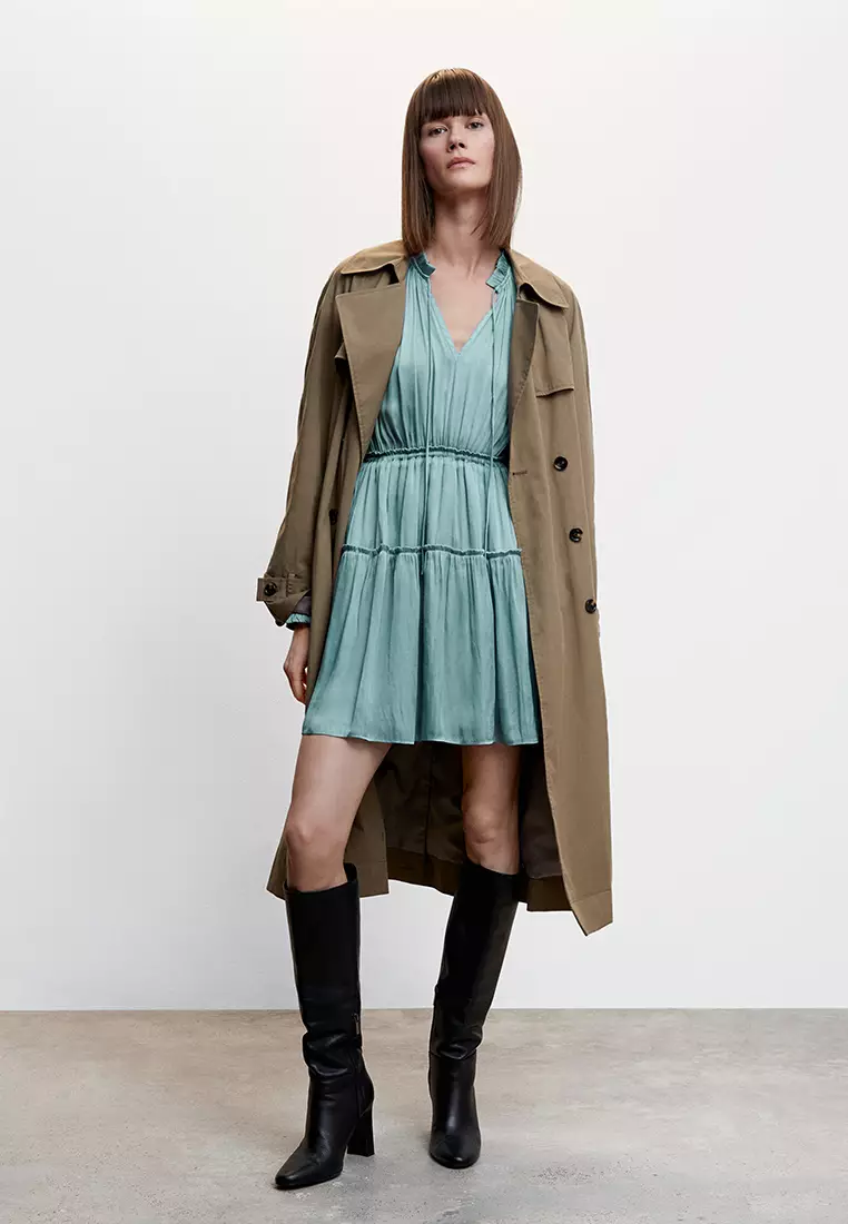 Ruffle Satin Dress