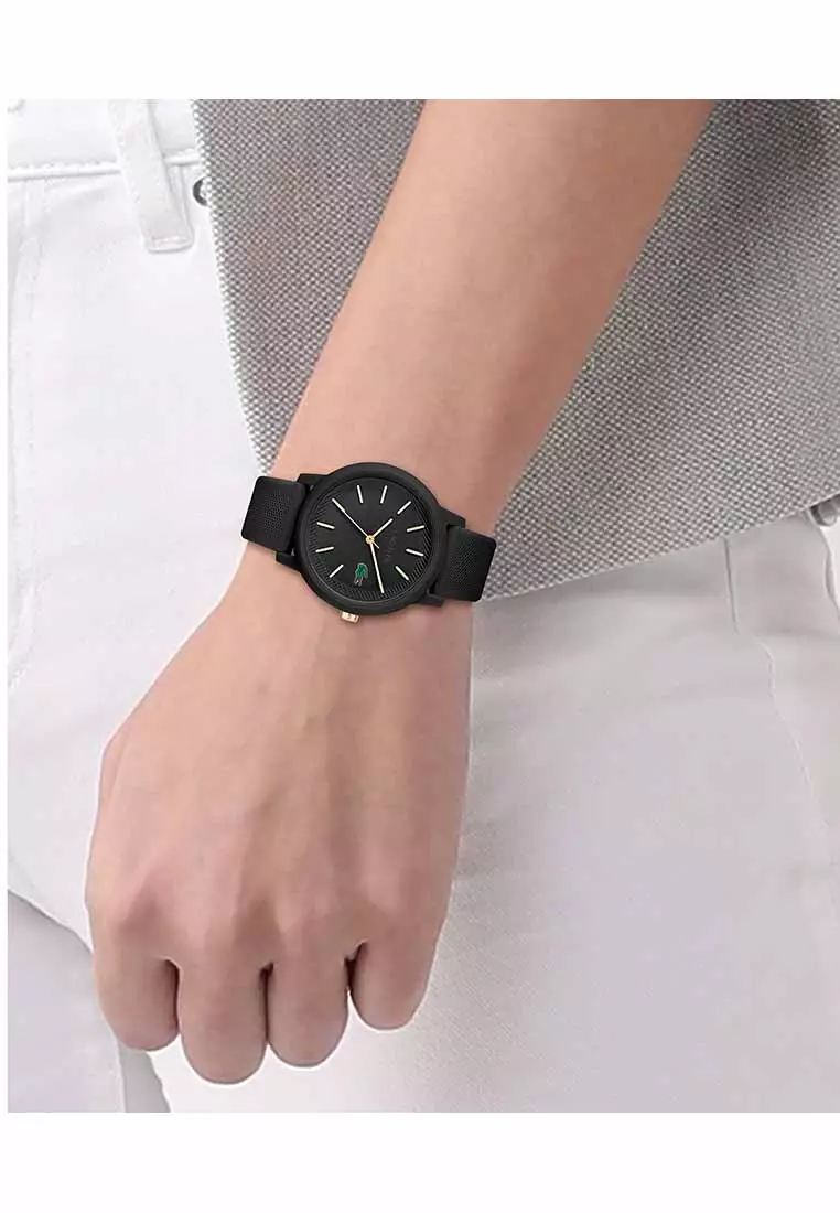 12.12 Ladies Women's Watch Black Silicone Strap - Black Dial 2001212