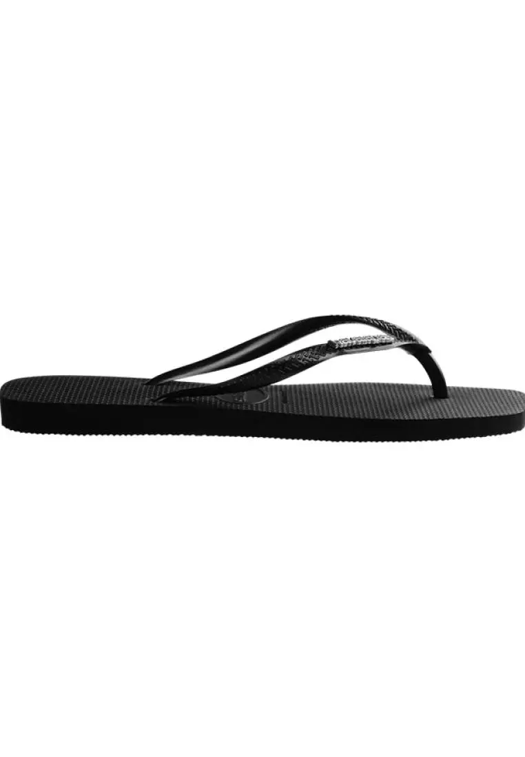 Slim Square Logo Metallic Flip Flops