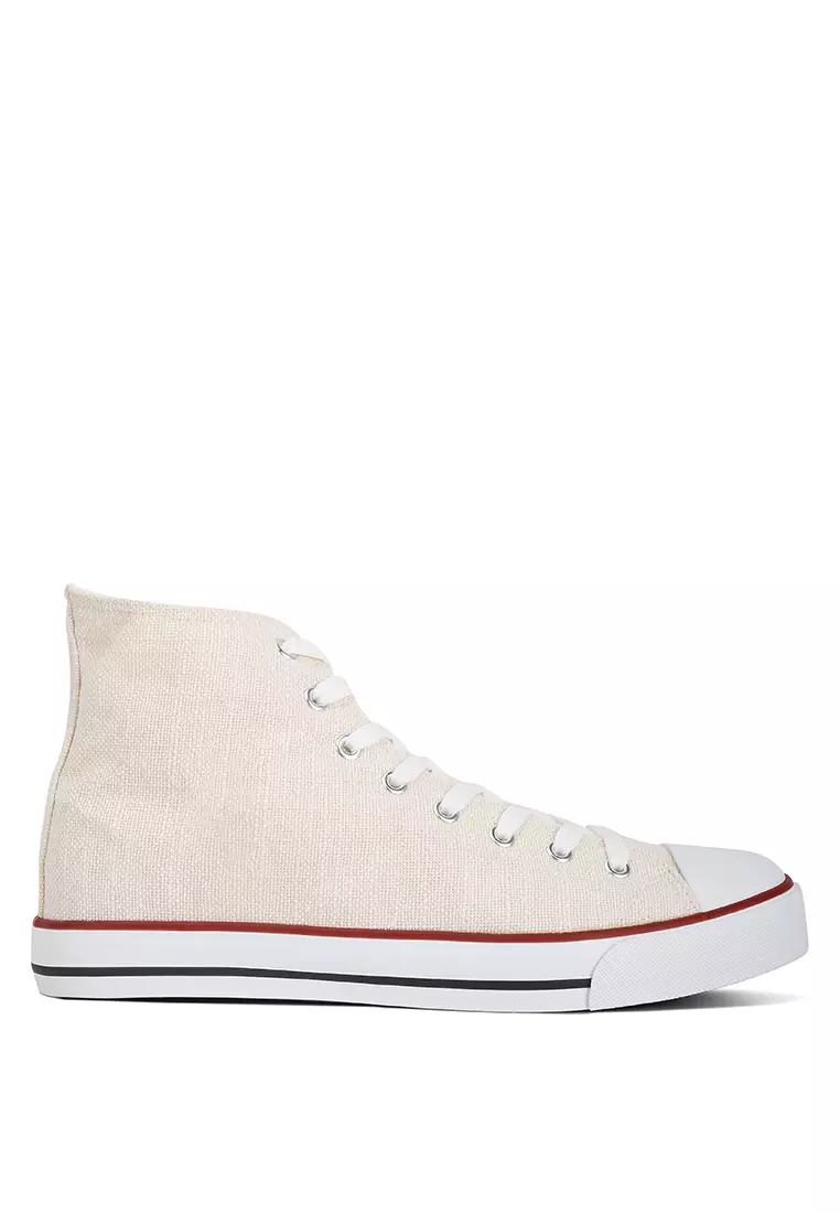Discount on London Rag  shoes - SKU: Men's High Ankle Canvas Sneakers in Off-White