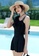 A-IN GIRLS black Elegant Mesh One-Piece Swimsuit 7D391US3B92537GS_3