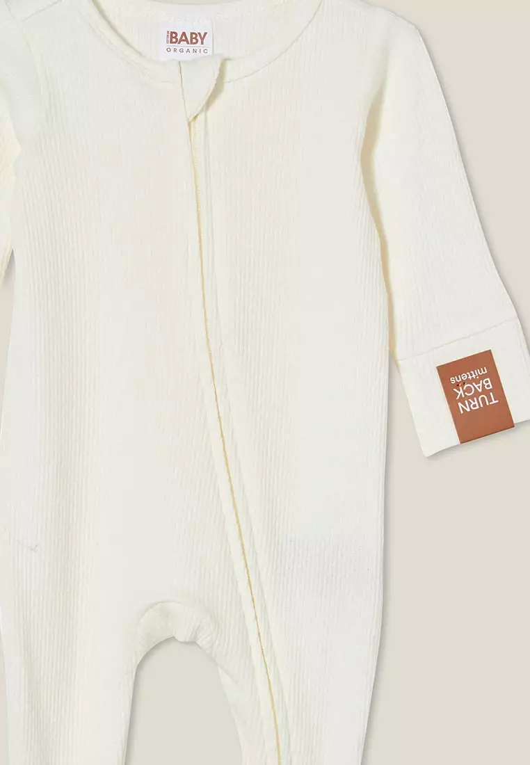Organic Pointelle Zip Romper