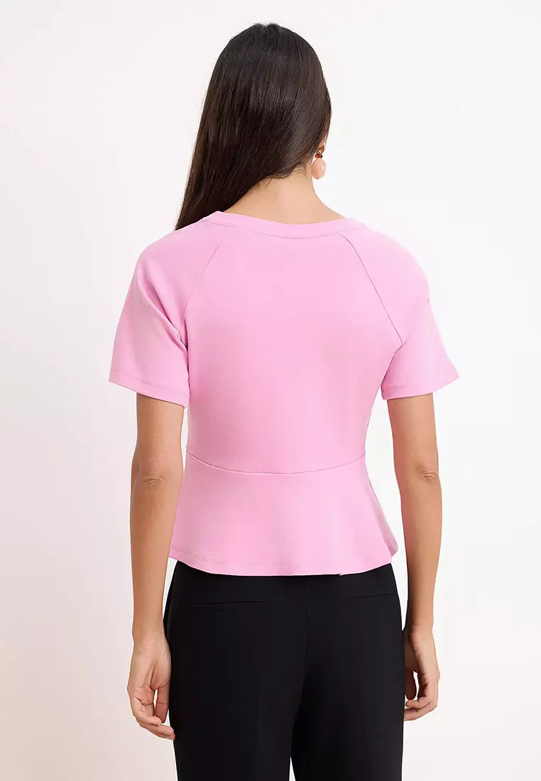 Peplum Raglan Sleeve Blouse