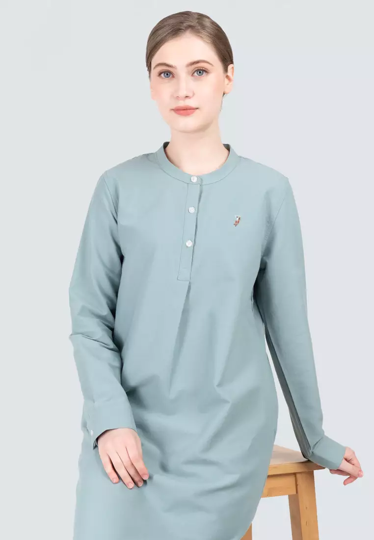 Polo Haus - Women’s Oxford Long Sleeve Shirt Dress WBSD002