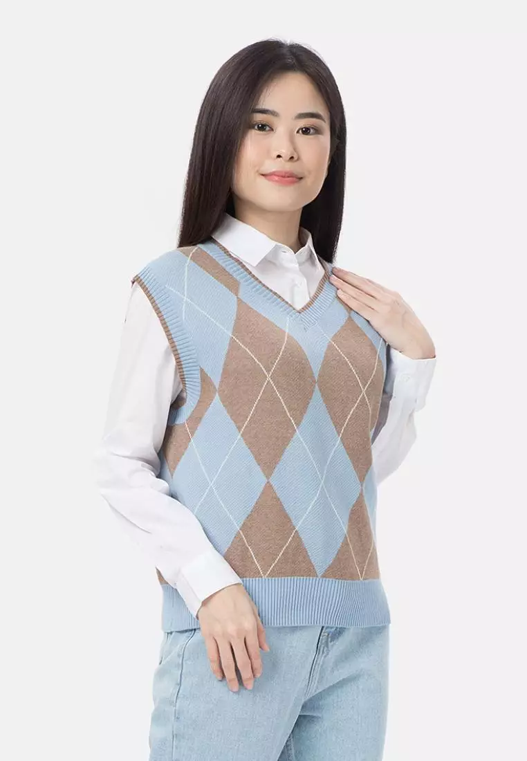 Grace Vest Knit in Blue