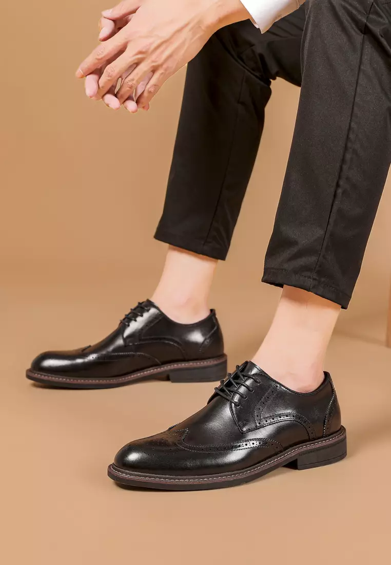 波特復古手工雕花真皮皮鞋 MK79019-1