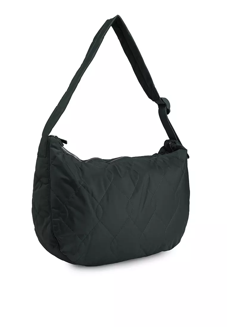 Bolsas Cos Acolchado Crossbody Nylon Mujer Negras Leather Bolso