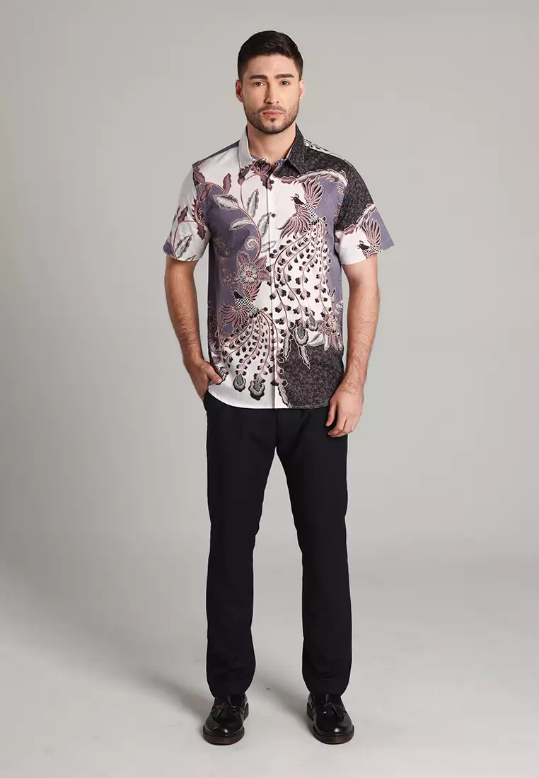 MOC - Kemeja Batik Pria Lengan Pendek Batur - Brown
