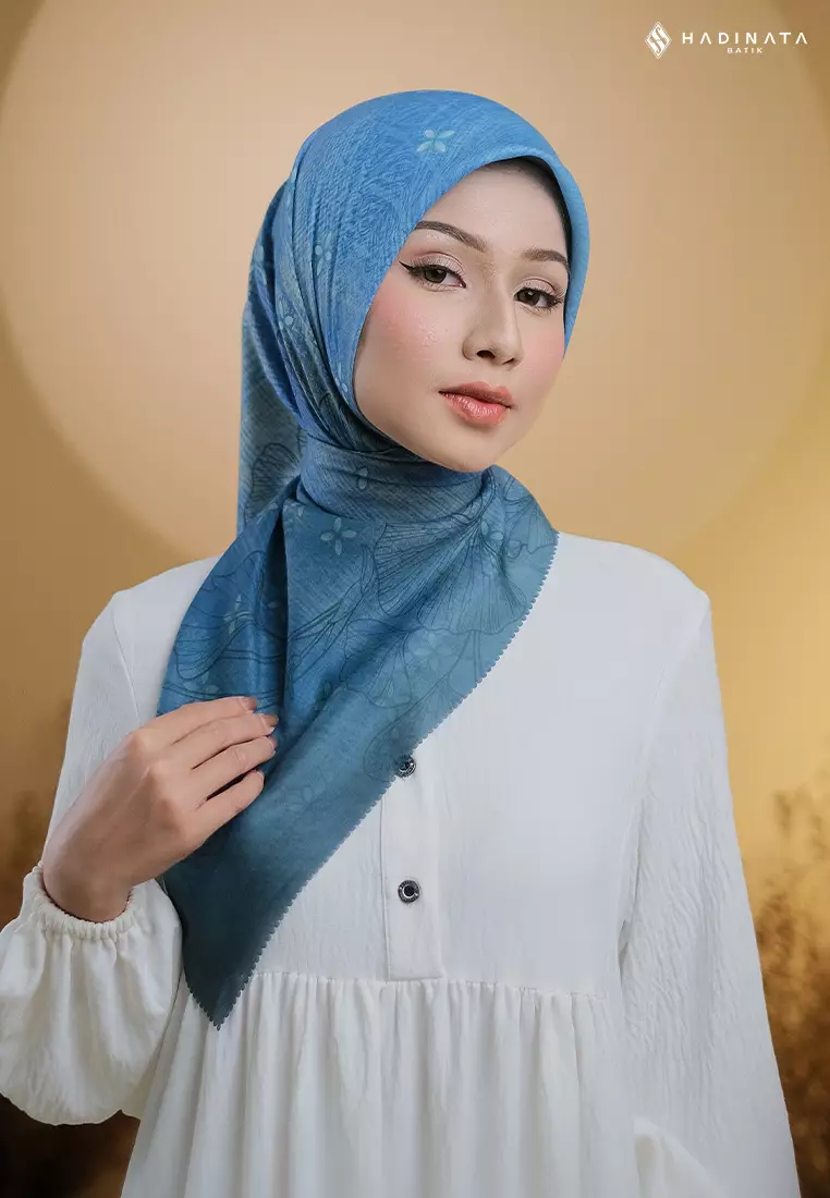 Hadinata Batik Hijab Premium Harmony Blue