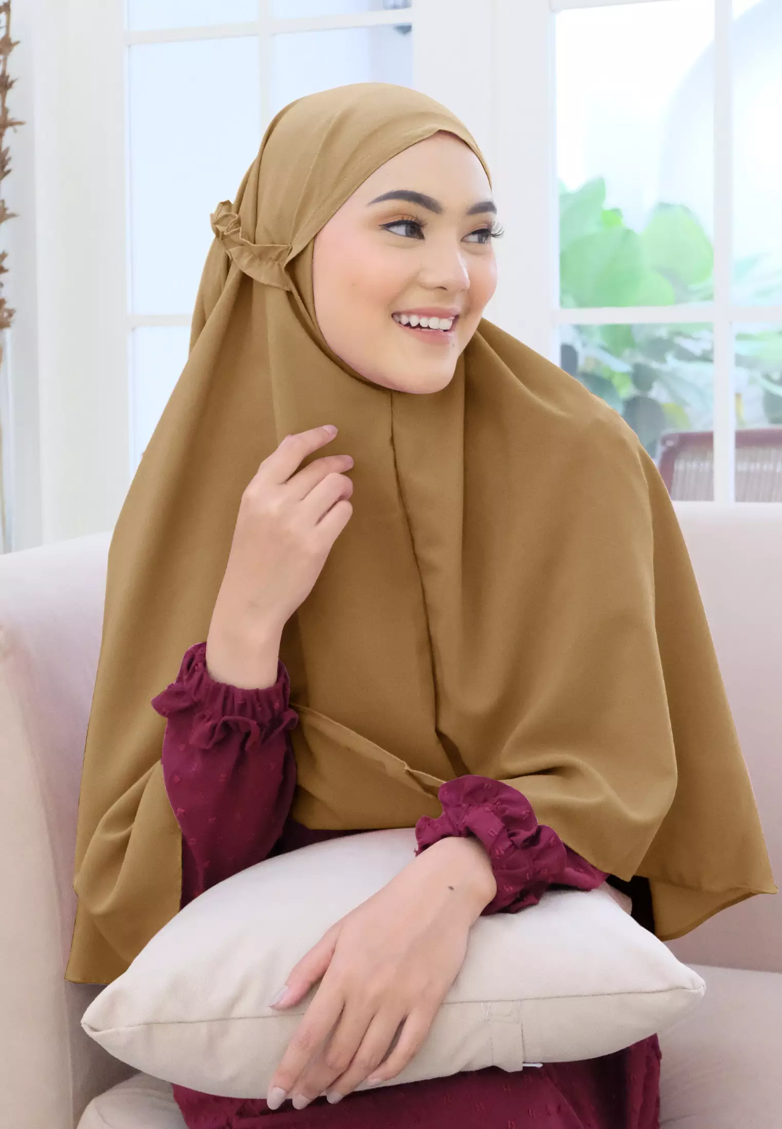 Cotton Bee - Zaylie Bergo Tali | Hijab Instan Tali Ruffle - Mustard
