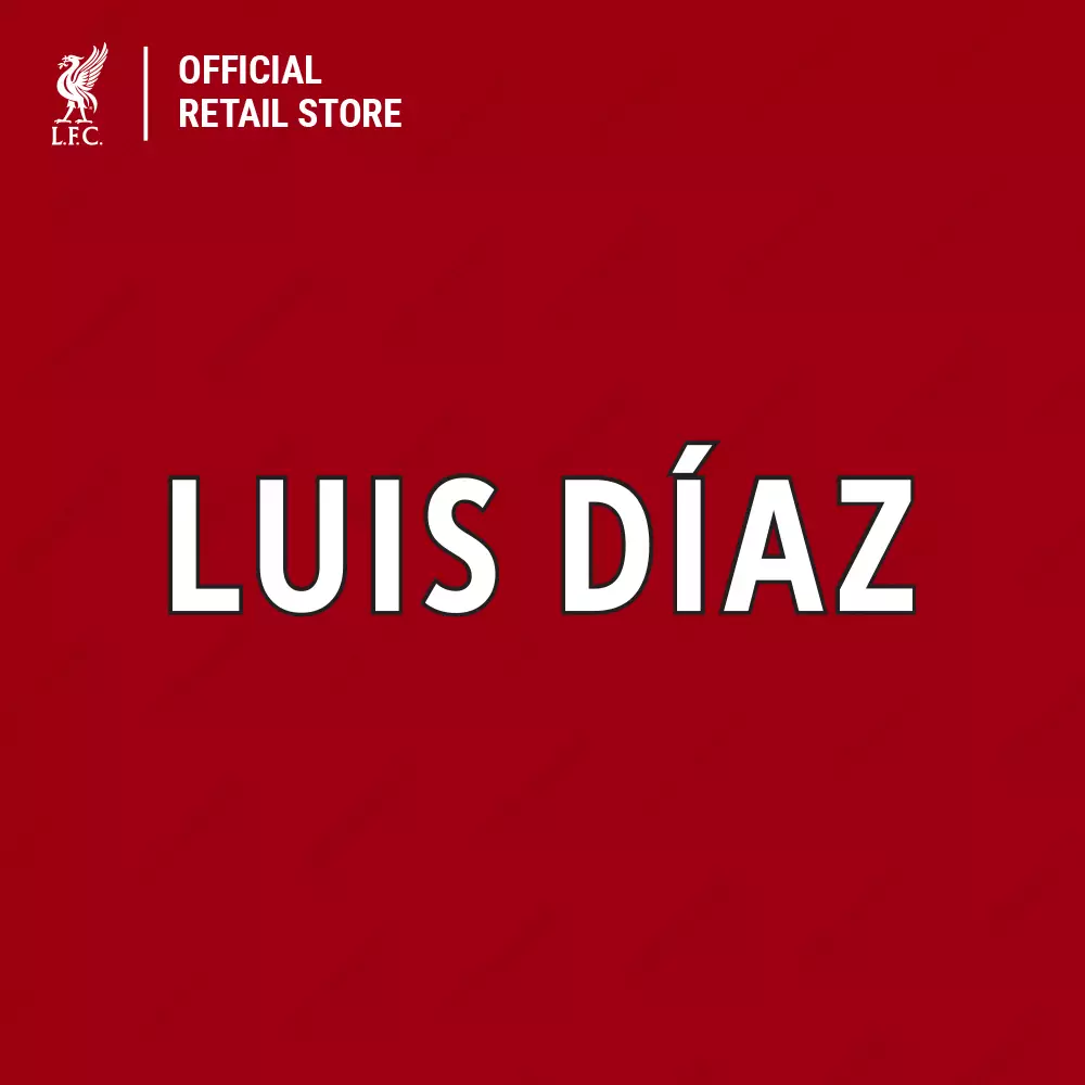 [NAME ONLY] Liverpool FC Player Name Luis Diaz Epl 2023 - White