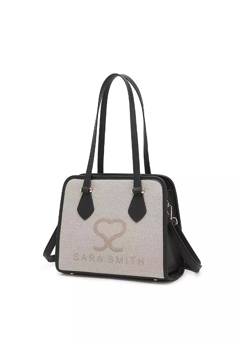 Women's Top Handle Bag / Sling Bag / Crossbody Bag - Black