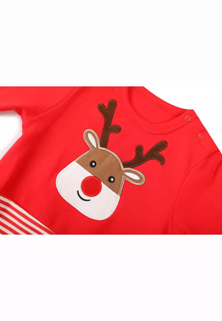 Baby Christmas Outfit Reindeer Long Sleeve All In One Jumpsuit