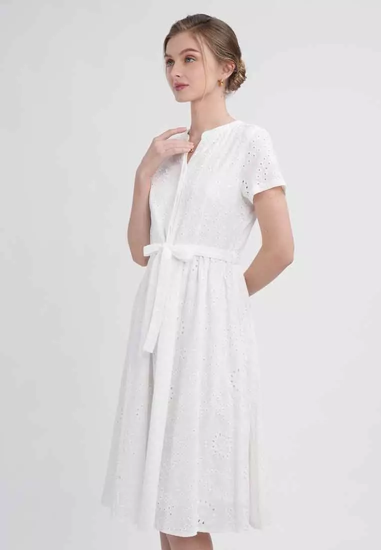 Lila Eyelet Shirt Dress