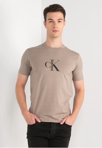 Calvin Klein beige Slim Institution Tee - Calvin Klein Jeans Apparel FCDCCAA5F5E43FGS_1