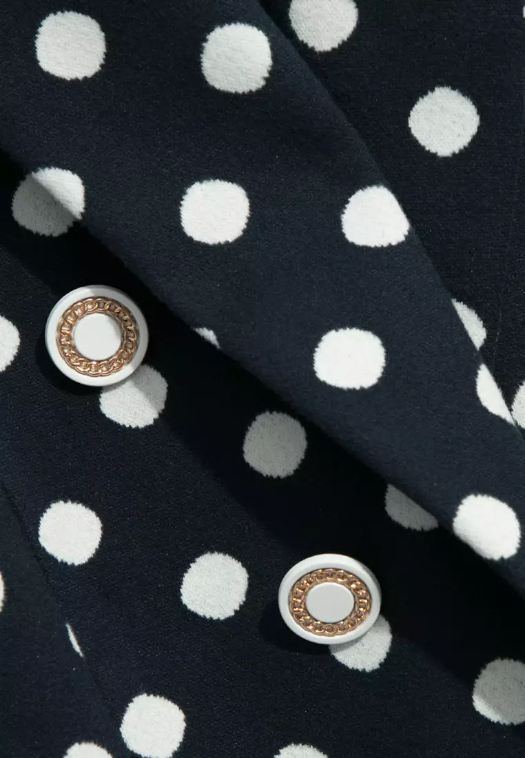 Polka Dot Mid Length Blazer