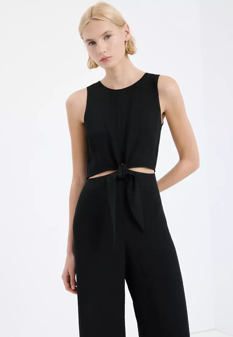 Cut-Out Jumpsuit With Knot