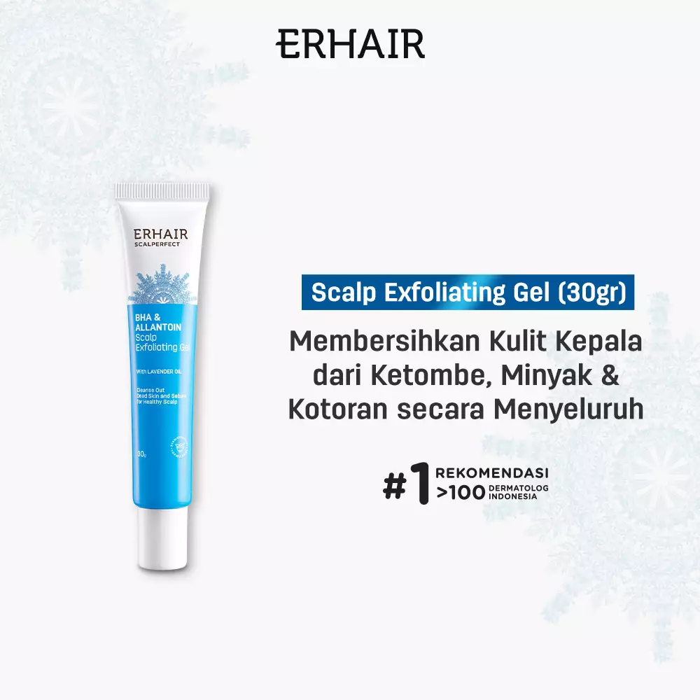 ERHAIR Scalperfect BHA & Allantoin Scalp Exfoliating Gel 30g - Gel eksfoliasi kulit kepala Anti Ketombe | 2% Salicylic Acid