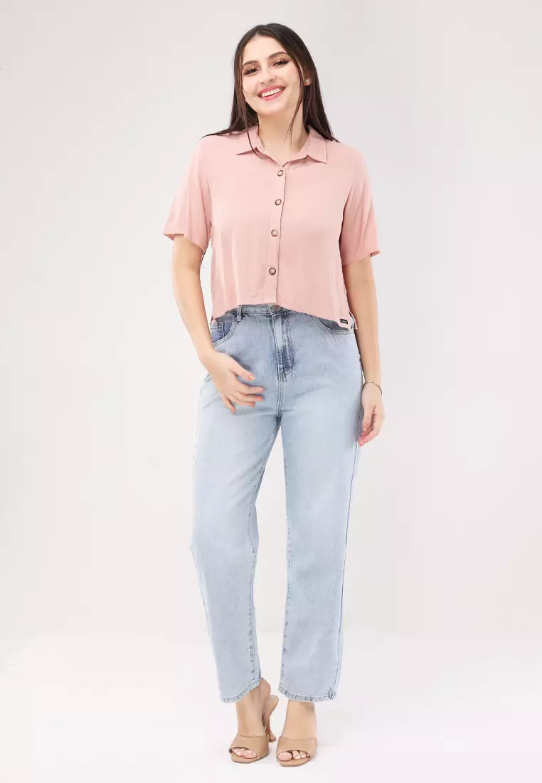 Soft Linen Woven Short Sleeves Blouse