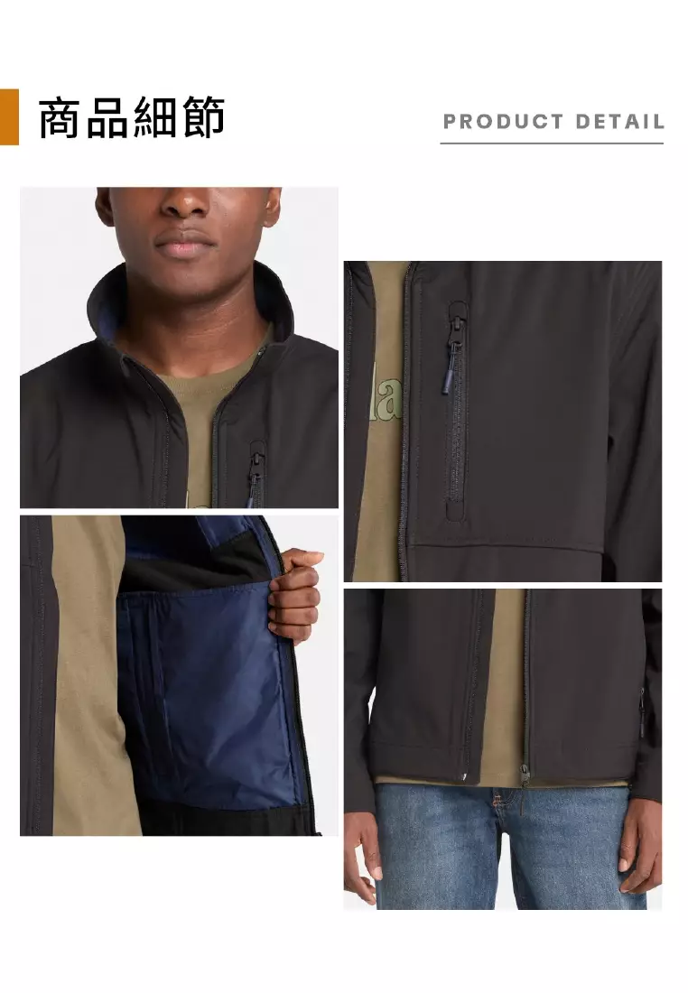 男款防風全拉鍊軟殼外套