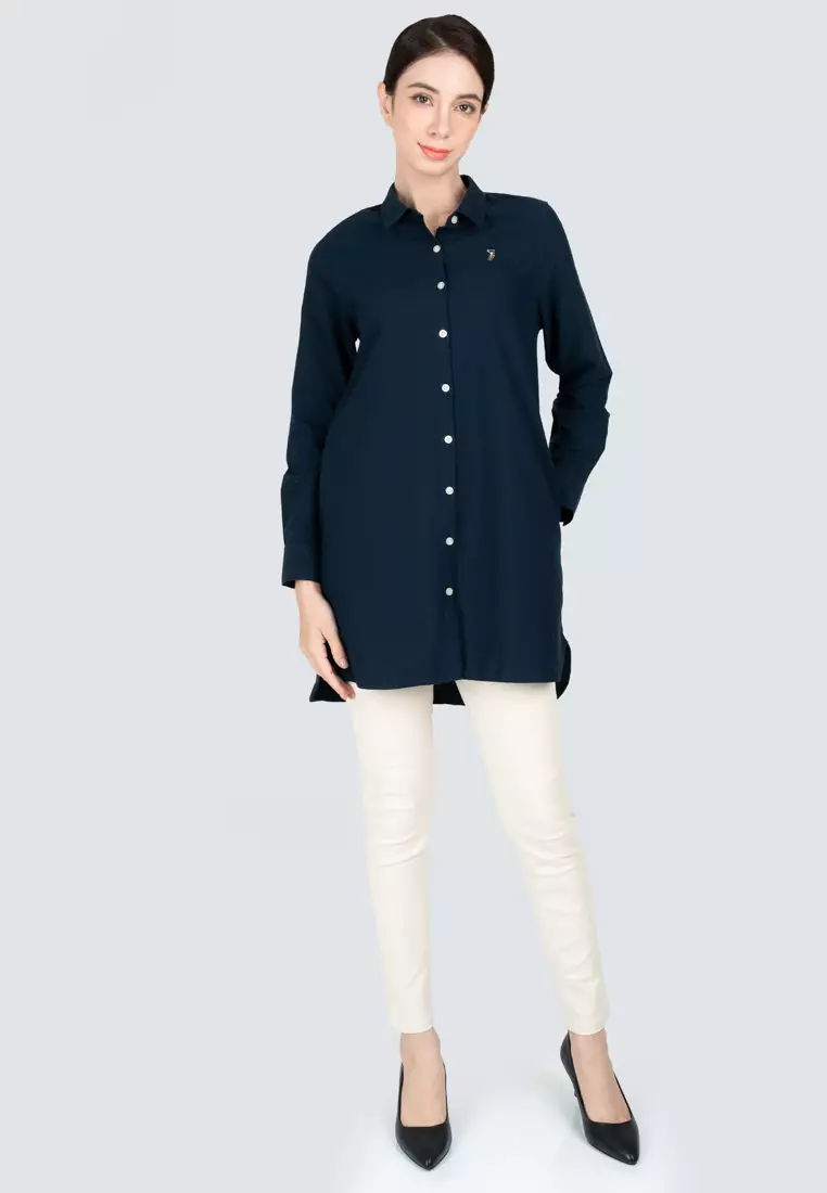 Polo Haus - Women’s Oxford Long Sleeve Shirt Dress WBSDE001