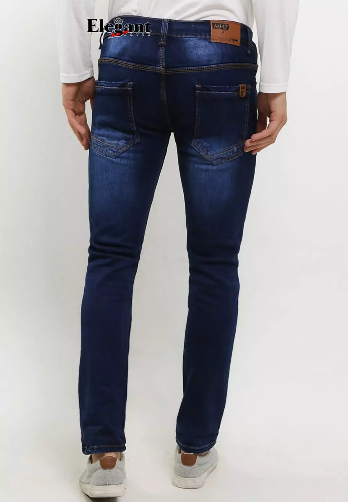 Celana Jeans MH7 Pria Slimfit Soft Denim Dark Blu