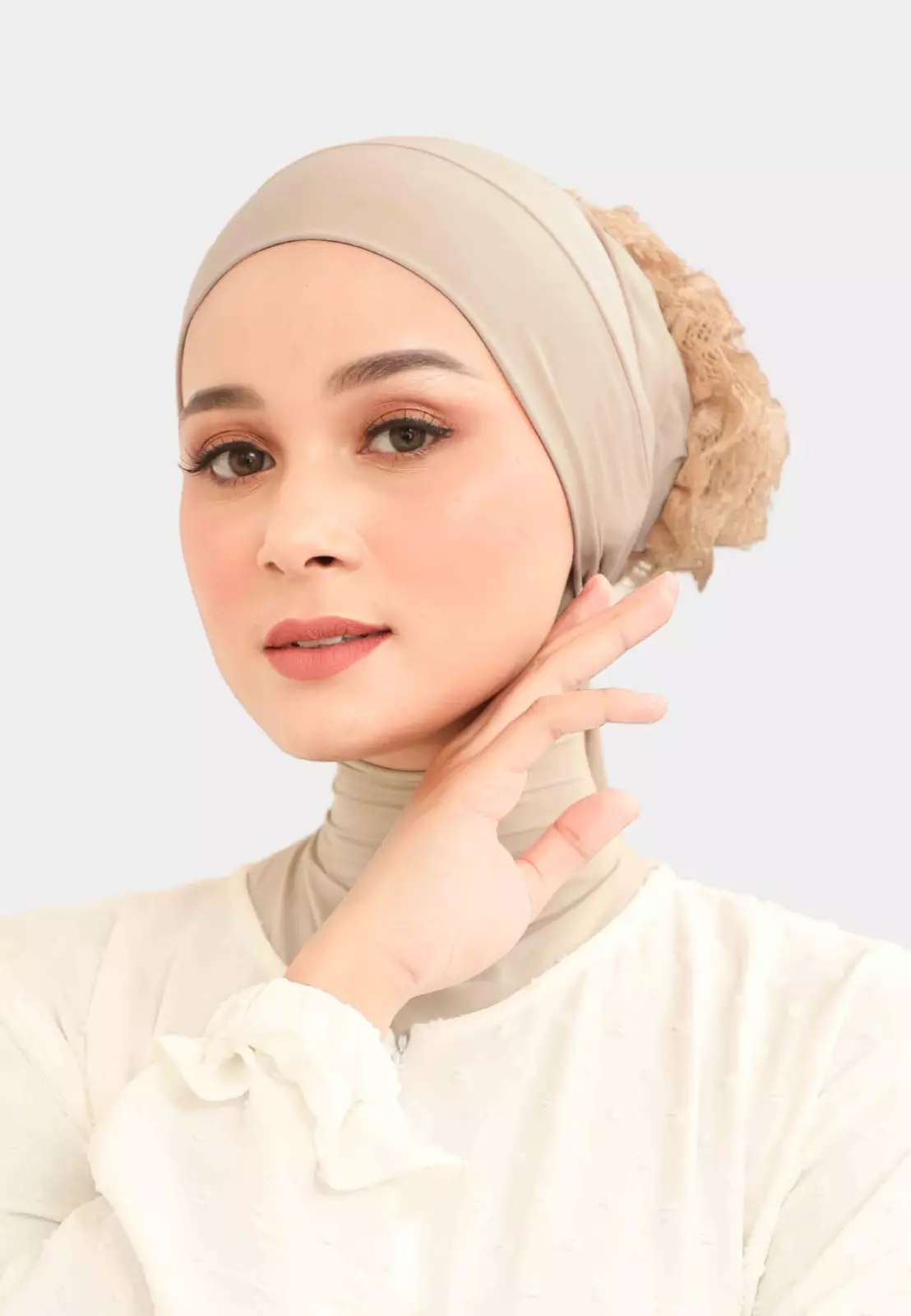 Ciput Hijab Brukat Inner Turkey Brocade - Tiramisu