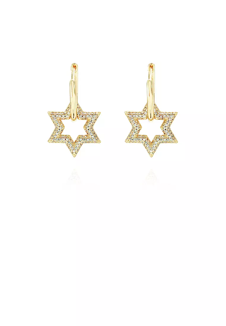 White gold hotsell star earrings