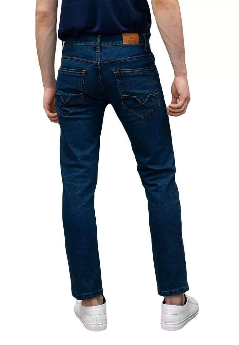 Celana Denim slim fit Panjang Jeans biru navy dawn strech