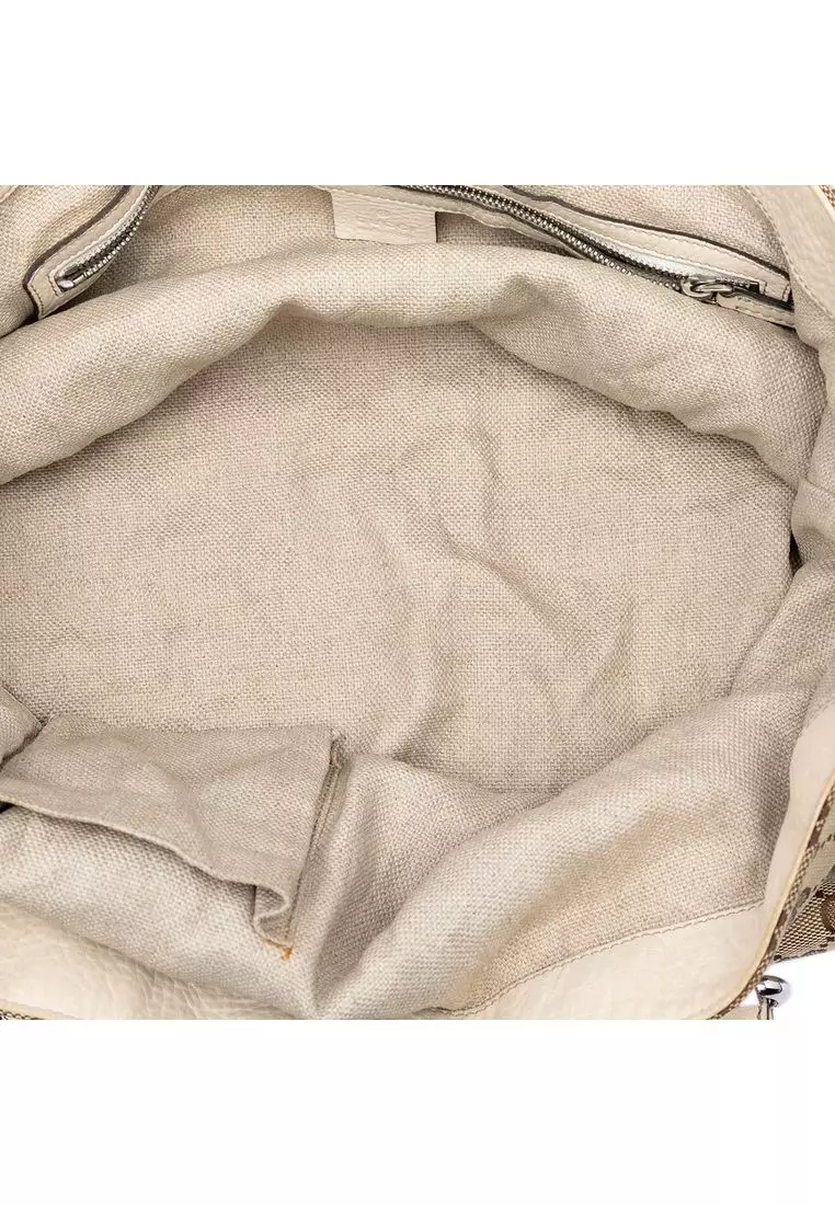 Pre-Loved Gucci Medium Gg Canvas Icon Bit Tote