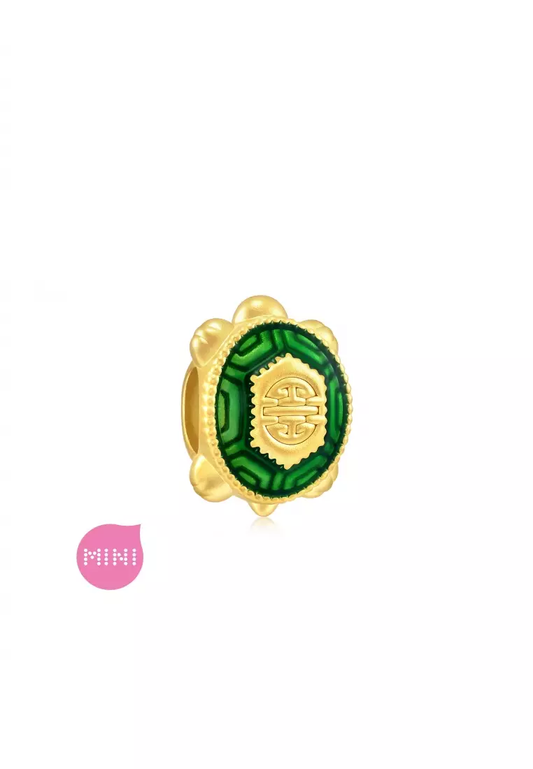 999 24K Solid Gold Cultural Mini Tortoise Charm 92659C (Bracelet not included)